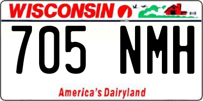 WI license plate 705NMH