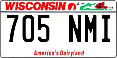 WI license plate 705NMI