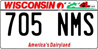 WI license plate 705NMS