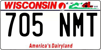 WI license plate 705NMT