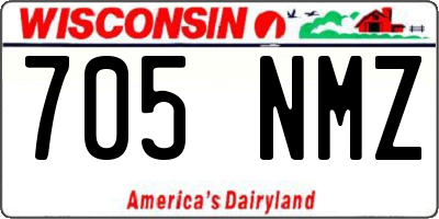 WI license plate 705NMZ