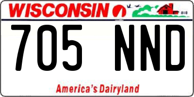 WI license plate 705NND