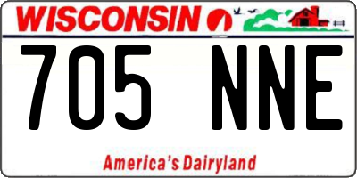 WI license plate 705NNE