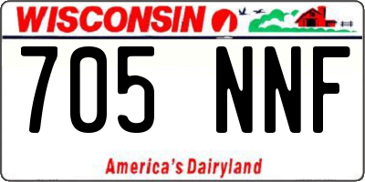 WI license plate 705NNF