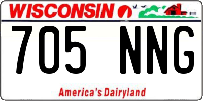 WI license plate 705NNG