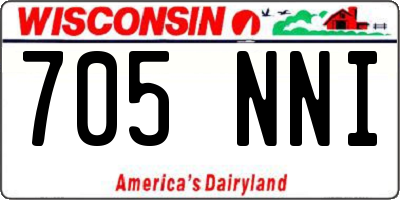 WI license plate 705NNI