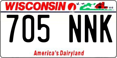 WI license plate 705NNK
