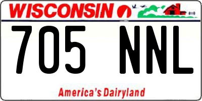 WI license plate 705NNL