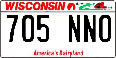 WI license plate 705NNO