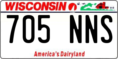 WI license plate 705NNS