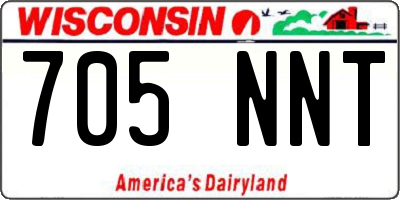 WI license plate 705NNT