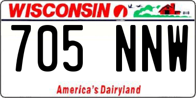 WI license plate 705NNW
