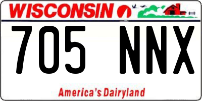 WI license plate 705NNX