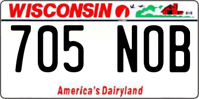 WI license plate 705NOB