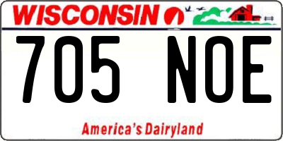 WI license plate 705NOE