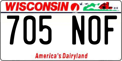 WI license plate 705NOF