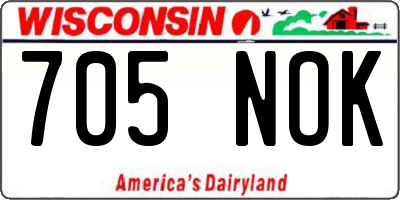 WI license plate 705NOK