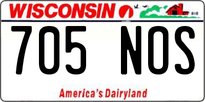 WI license plate 705NOS