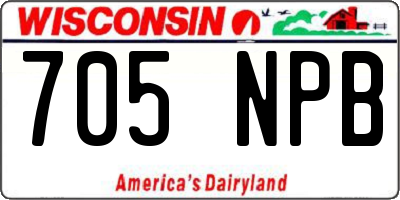 WI license plate 705NPB