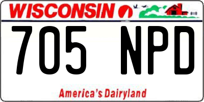 WI license plate 705NPD