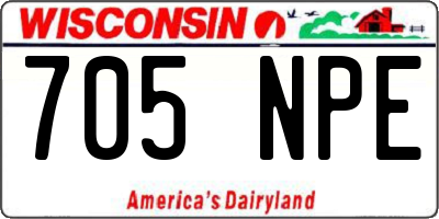 WI license plate 705NPE