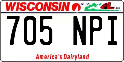 WI license plate 705NPI