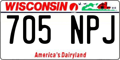 WI license plate 705NPJ