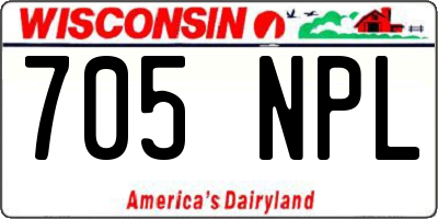 WI license plate 705NPL