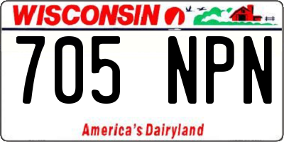 WI license plate 705NPN