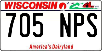 WI license plate 705NPS