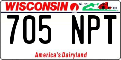 WI license plate 705NPT