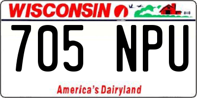 WI license plate 705NPU