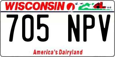 WI license plate 705NPV