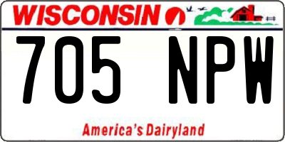 WI license plate 705NPW