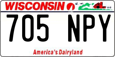 WI license plate 705NPY