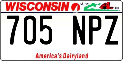 WI license plate 705NPZ
