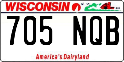 WI license plate 705NQB