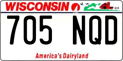 WI license plate 705NQD