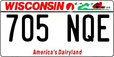WI license plate 705NQE