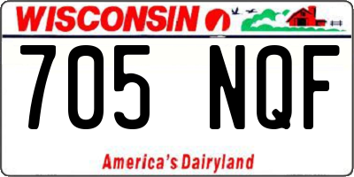 WI license plate 705NQF