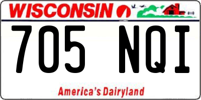 WI license plate 705NQI