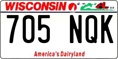 WI license plate 705NQK