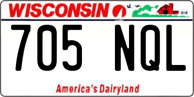 WI license plate 705NQL