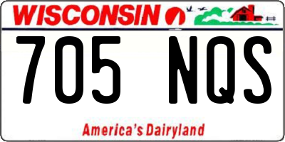 WI license plate 705NQS
