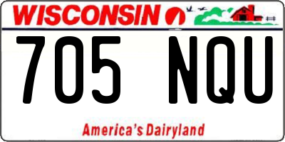 WI license plate 705NQU