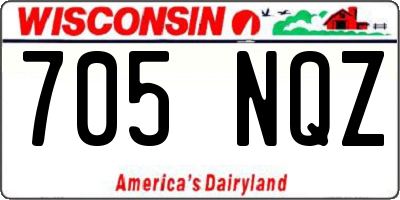 WI license plate 705NQZ