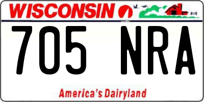 WI license plate 705NRA