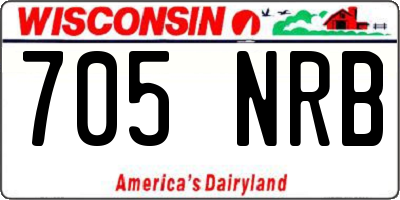 WI license plate 705NRB