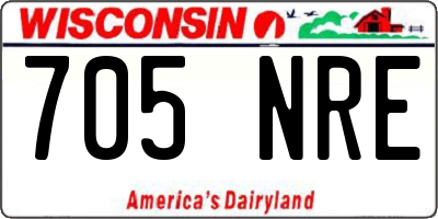 WI license plate 705NRE