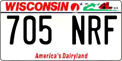 WI license plate 705NRF